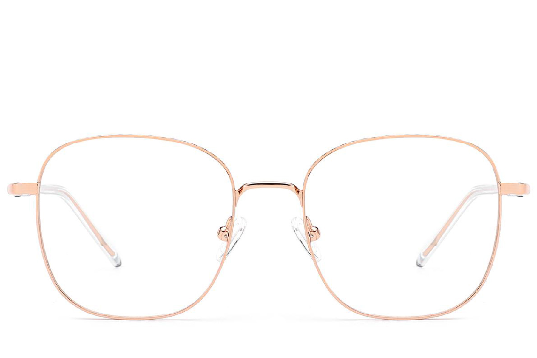 BS2012-3251_Pink_Rectangular_Metal_Glasses_front