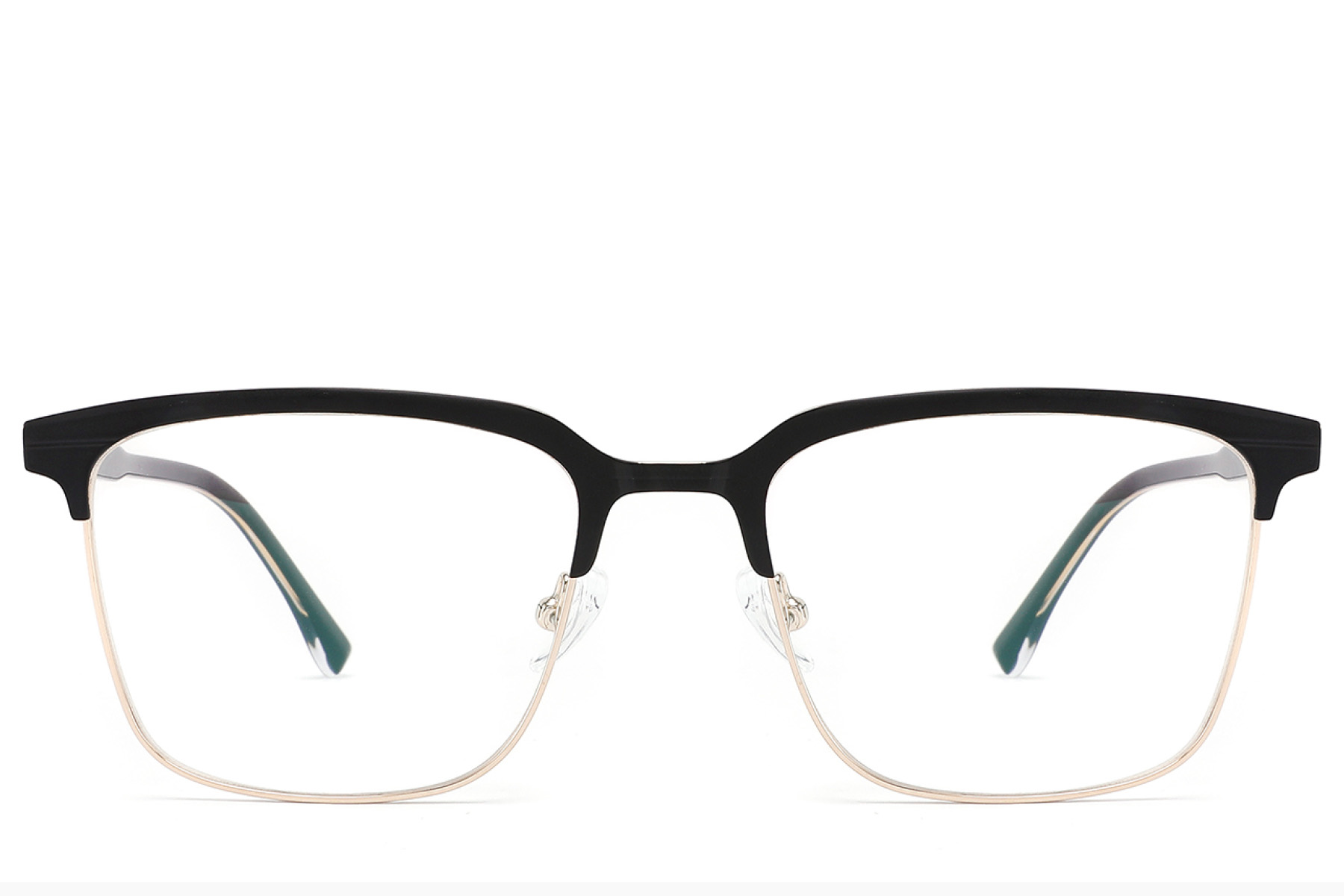 BS2012-3252_Black_Rectangular_Metal_Glasses_front