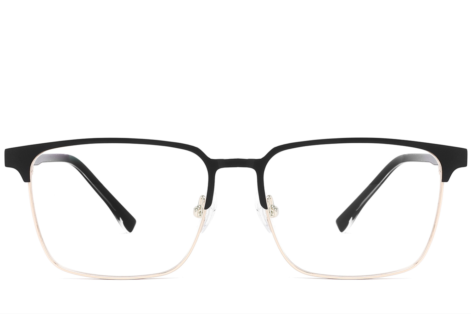 BS2012-3255_Golden_Rectangular_Metal_Glasses_front