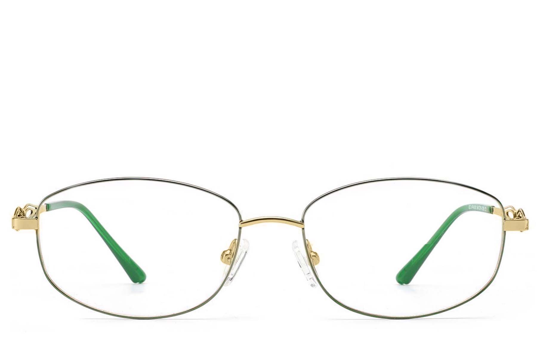BS2012-3282_Green_Rectangular_Metal_Glasses_front