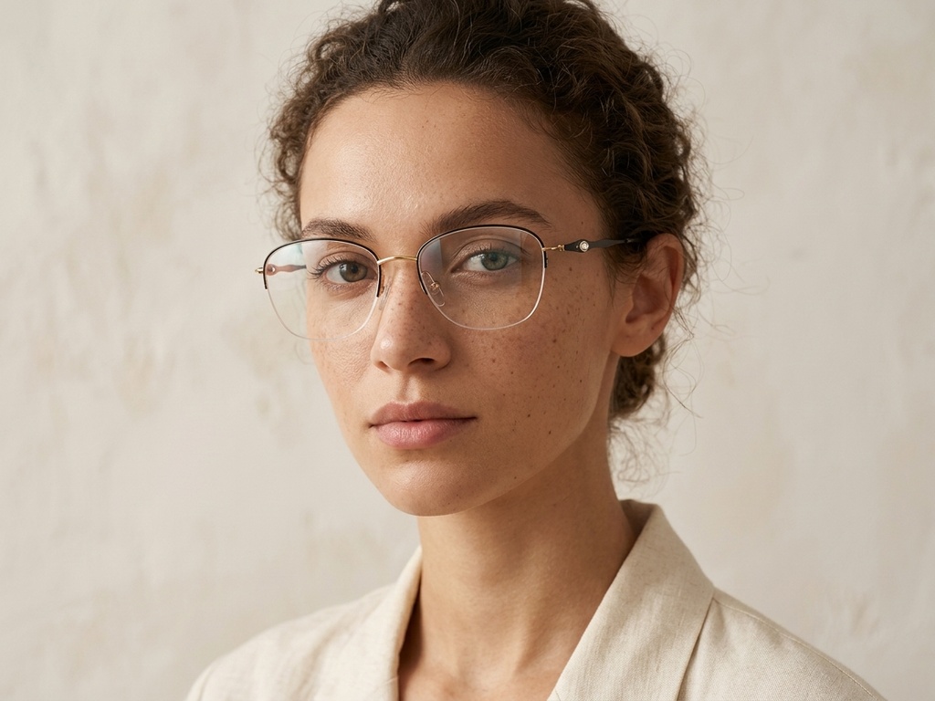 BS2012-3286_Black_Semi-rimless_Metal_Glasses-tryon_female