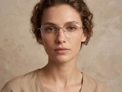 BS2012-3287_Pink_Semi-rimless_Metal_Glasses-tryon_female