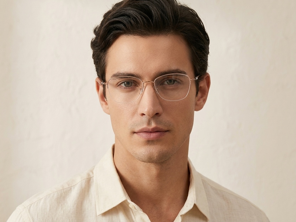 BS2012-3287_Pink_Semi-rimless_Metal_Glasses-tryon_male