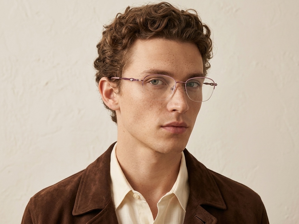 BS2012-3288_Pink_Semi-rimless_Metal_Glasses-tryon_male