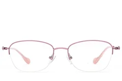 BS2012-3288_Pink_Semi-rimless_Metal_Glasses_front