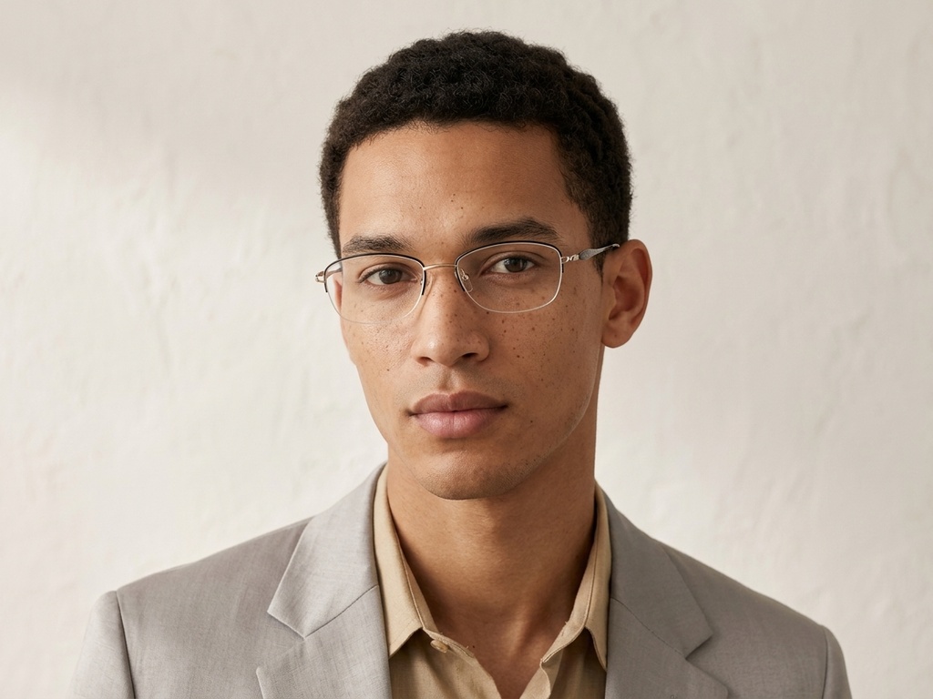 BS2012-3290_Black_Semi-rimless_Metal_Glasses-tryon_male