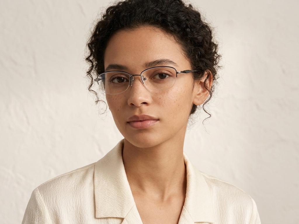 BS2012-3291_Black_Semi-rimless_Metal_Glasses-tryon_female