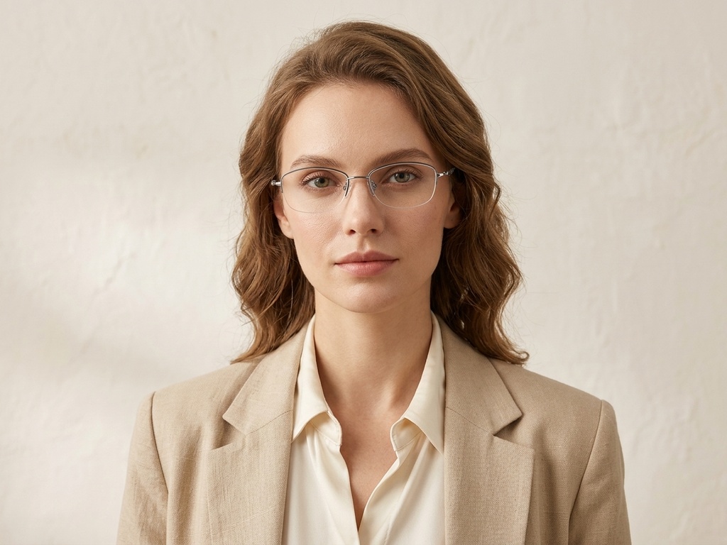 BS2012-3292_Grey_Semi-rimless_Metal_Glasses-tryon_female