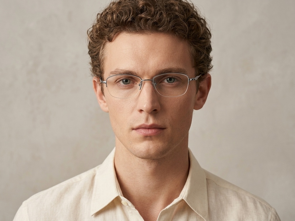 BS2012-3292_Grey_Semi-rimless_Metal_Glasses-tryon_male