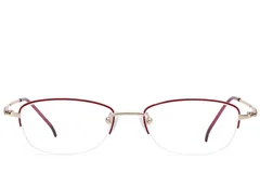 BS2012-3293_Red_Semi-rimless_Metal_Glasses_front