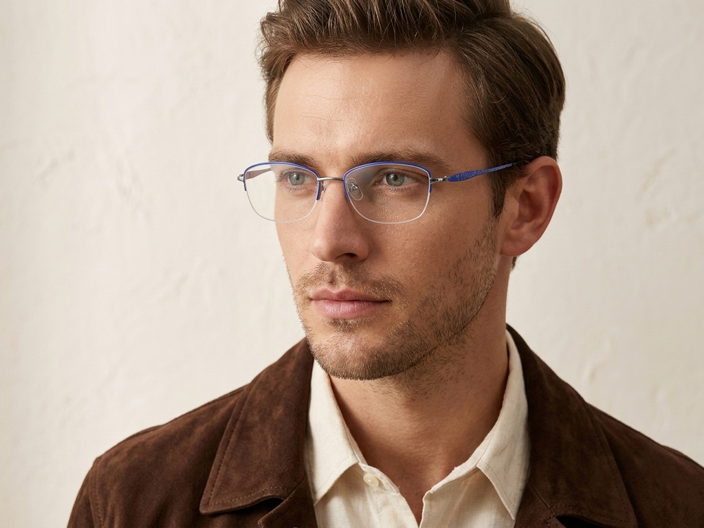 BS2012-3294_Blue_Semi-rimless_Metal_Glasses-tryon_male