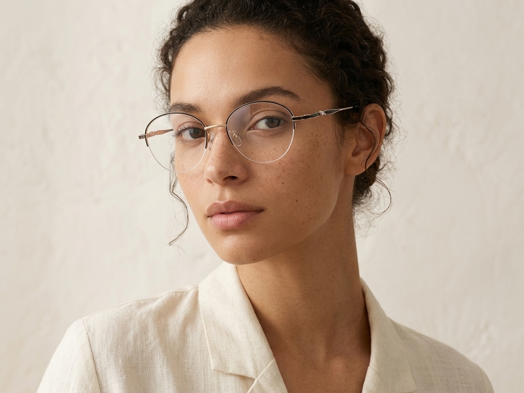 BS2012-3297_Black_Semi-rimless_Metal_Glasses-tryon_female