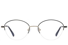 BS2012-3297_Black_Semi-rimless_Metal_Glasses_front