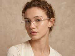 BS2012-3298_Golden_Semi-rimless_Metal_Glasses-tryon_female
