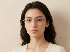 BS2012-3299_Red_Semi-rimless_Metal_Glasses-tryon_female