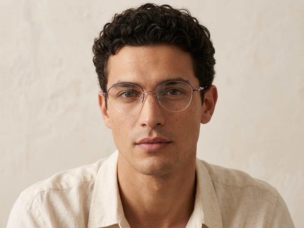 BS2012-3299_Red_Semi-rimless_Metal_Glasses-tryon_male