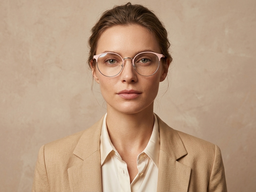 BS2012-3302_Pink_Oval_Metal_Glasses-tryon_female
