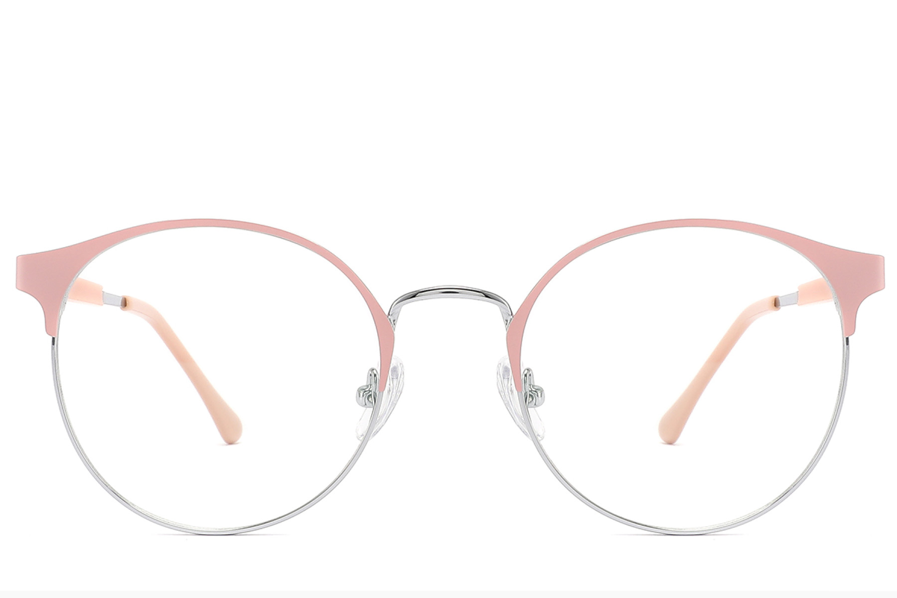BS2012-3302_Pink_Oval_Metal_Glasses_front