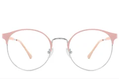BS2012-3302_Pink_Oval_Metal_Glasses_front