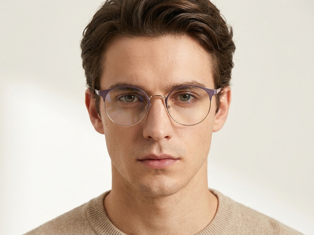 BS2012-3307_Purple_Oval_Metal_Glasses-tryon_male