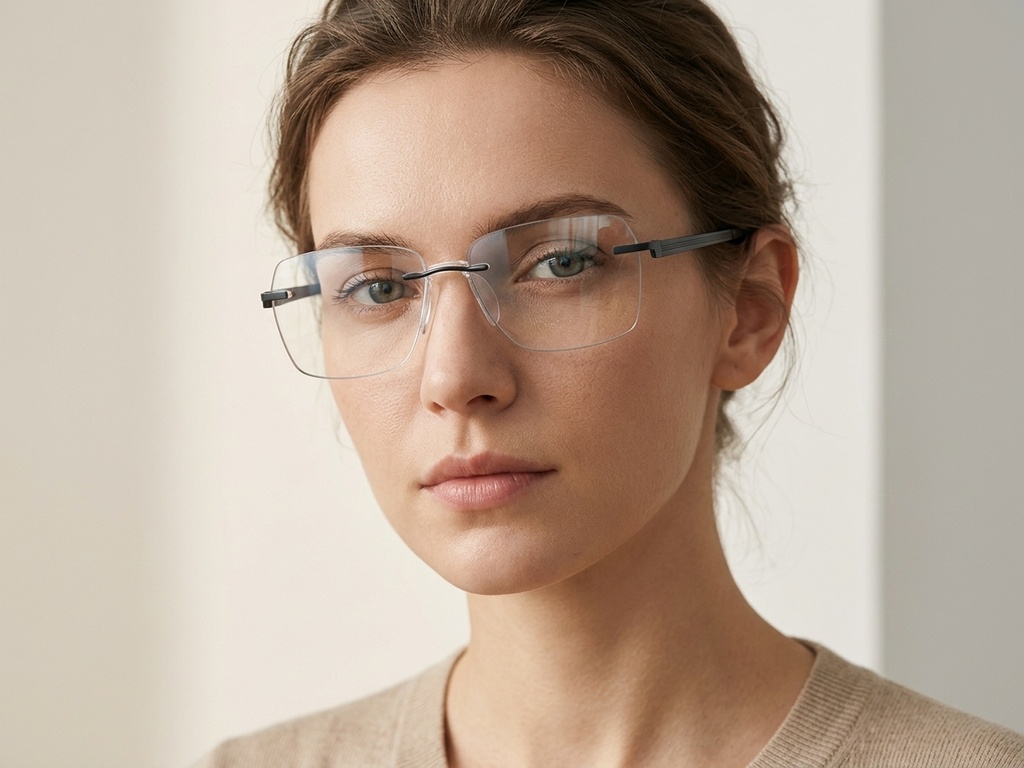BS2012-3318_Grey_Invisible_Metal_Glasses-tryon_female