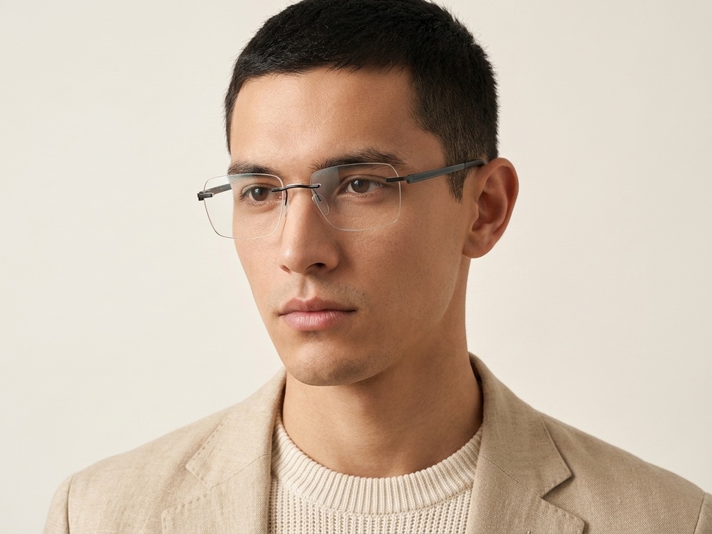 BS2012-3318_Grey_Invisible_Metal_Glasses-tryon_male