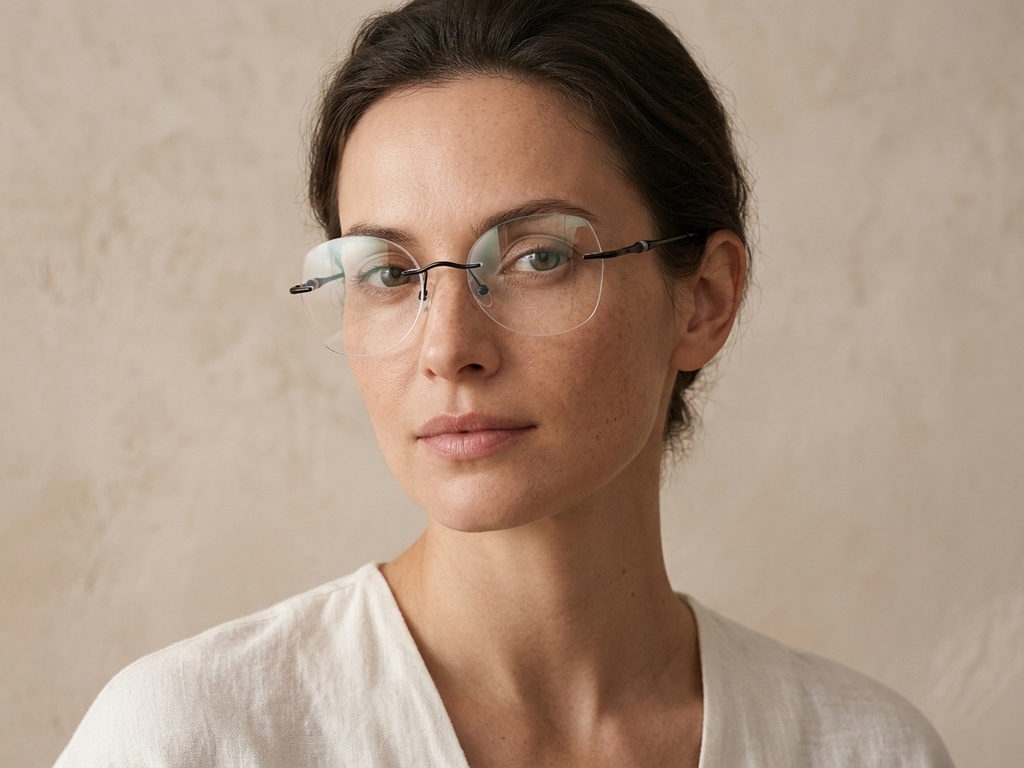 BS2012-3335_Black_Invisible_Metal_Glasses-tryon_female