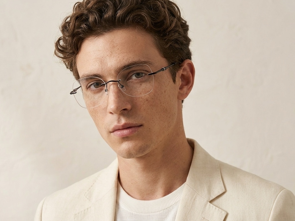 BS2012-3335_Black_Invisible_Metal_Glasses-tryon_male