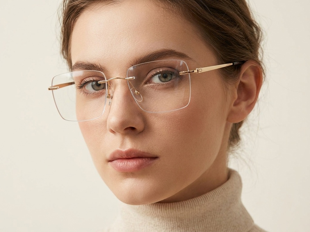 BS2012-3346_Golden_Invisible_Metal_Glasses-tryon_female