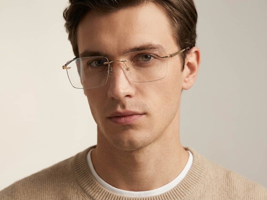 BS2012-3346_Golden_Invisible_Metal_Glasses-tryon_male