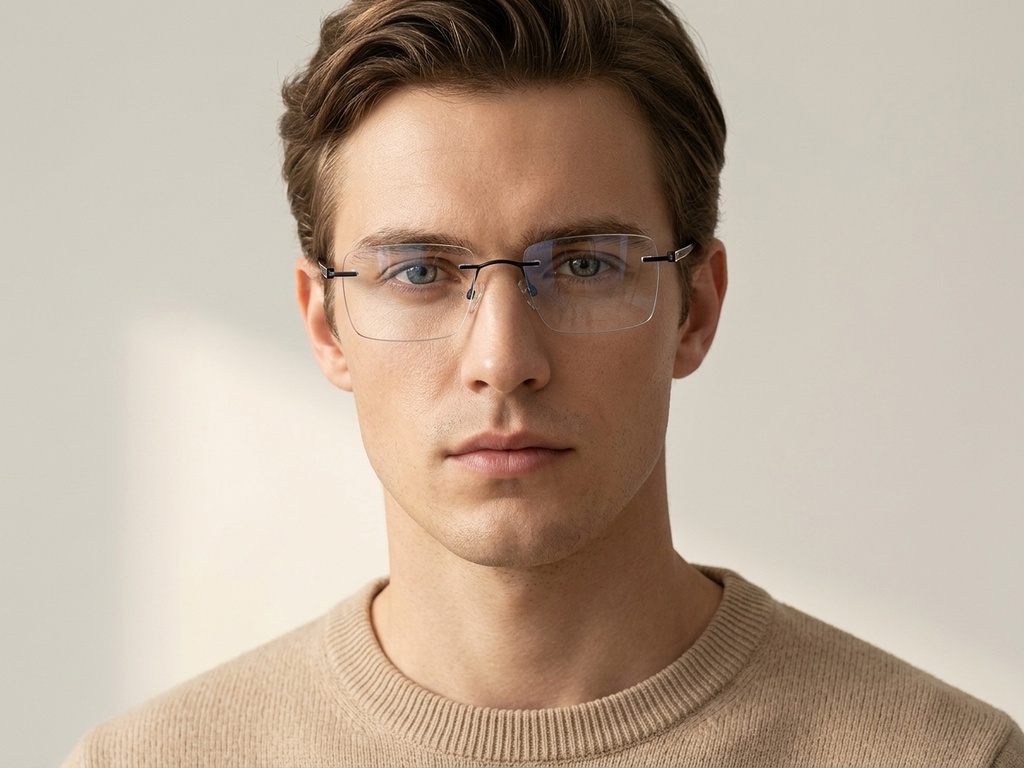 BS2012-3347_Black_Invisible_Metal_Glasses-tryon_male