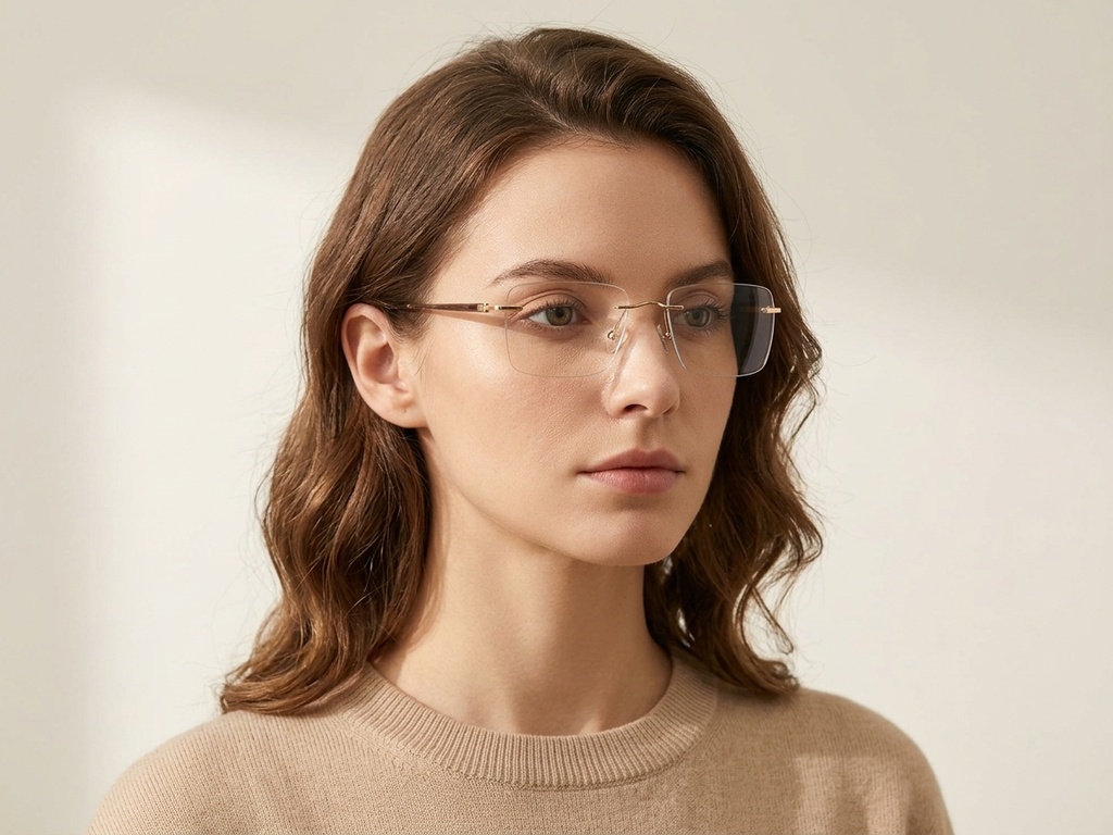 BS2012-3348_Golden_Invisible_Metal_Glasses-tryon_female