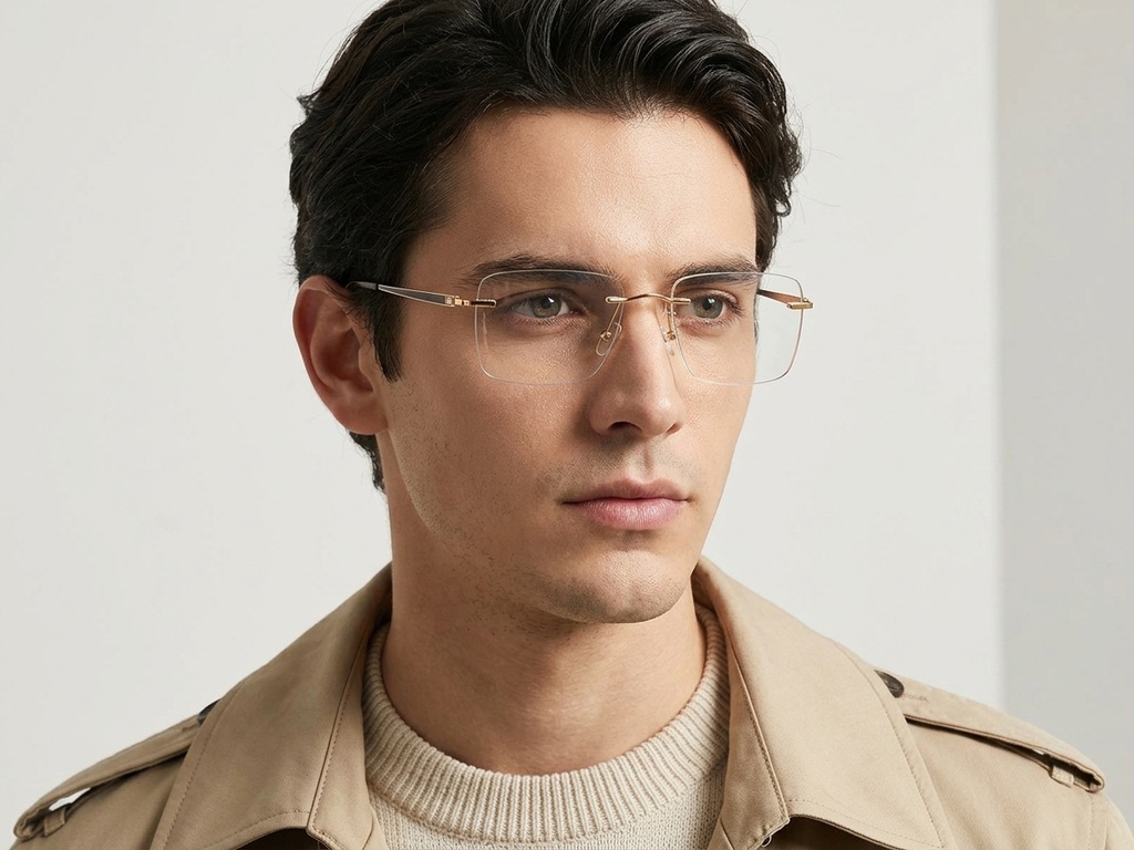 BS2012-3348_Golden_Invisible_Metal_Glasses-tryon_male