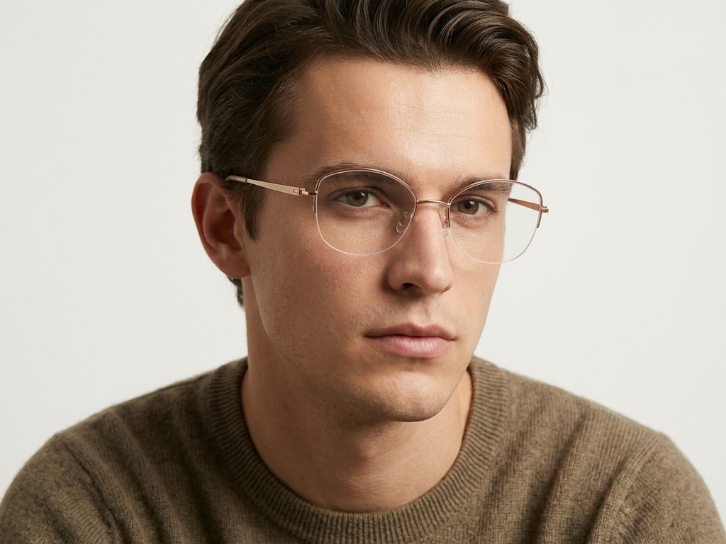 BS2012-3351_Pink_Semi-rimless_Metal_Glasses-tryon_male