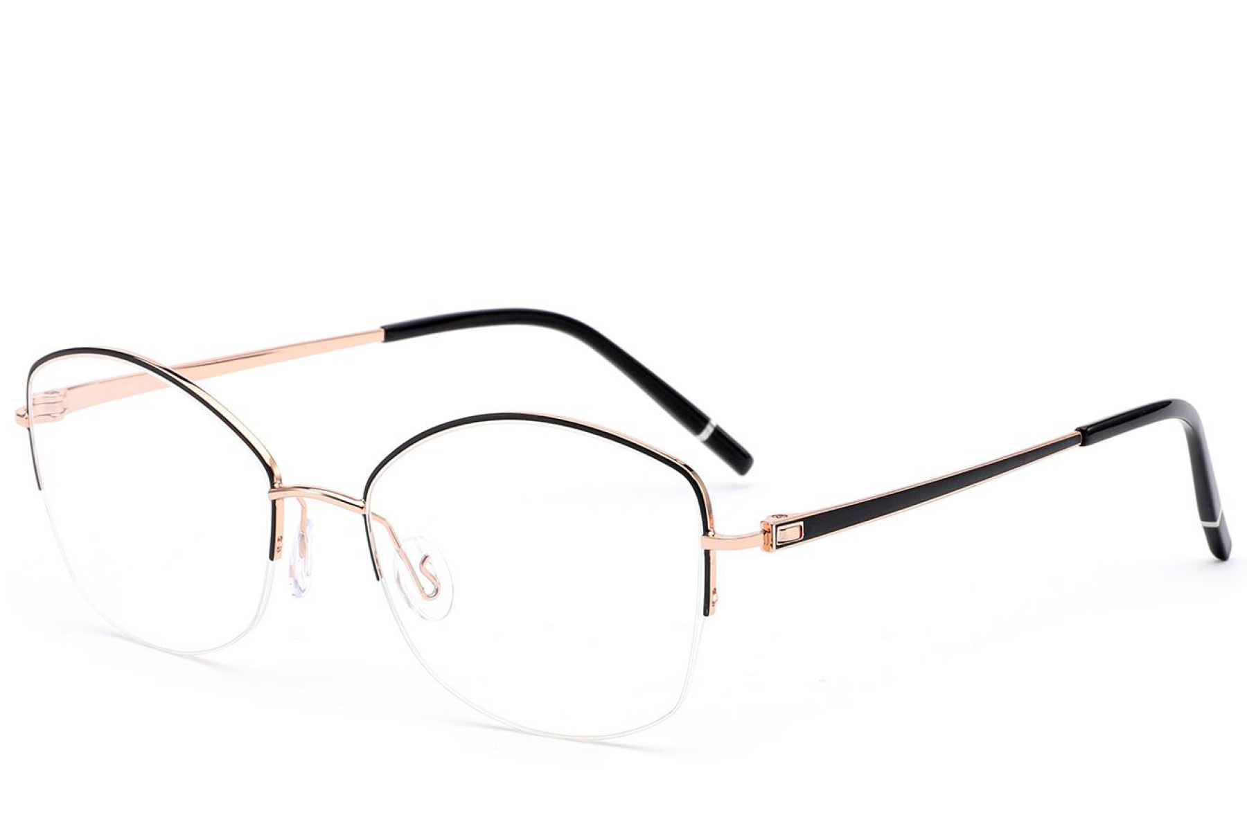 BS2012-3352_Black_Semi-rimless_Metal_Glasses_corner