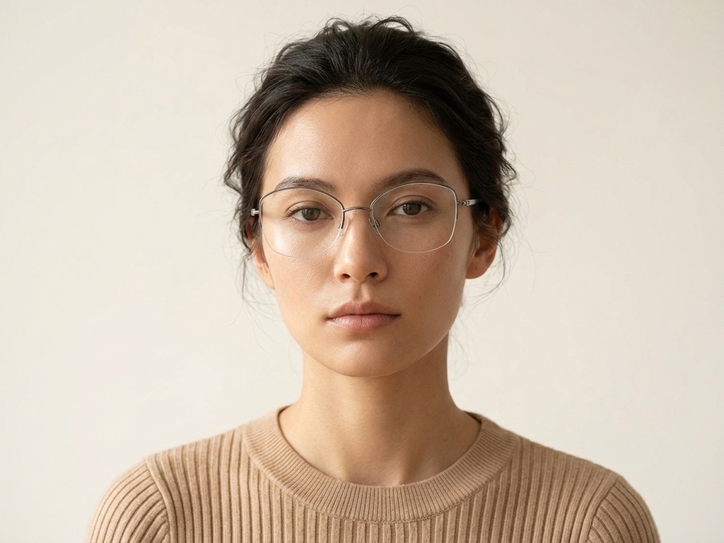 BS2012-3354_Grey_Semi-rimless_Metal_Glasses-tryon_female