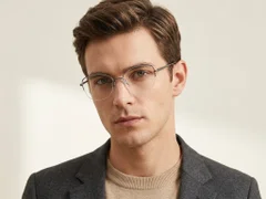 BS2012-3354_Grey_Semi-rimless_Metal_Glasses-tryon_male