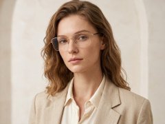 BS2012-3356_Golden_Semi-rimless_Metal_Glasses-tryon_female