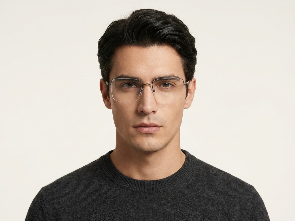 BS2012-3357_Grey_Semi-rimless_Metal_Glasses-tryon_male