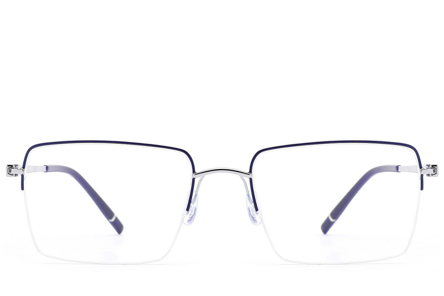 BS2012-3358_Blue_Semi-rimless_Metal_Glasses_front