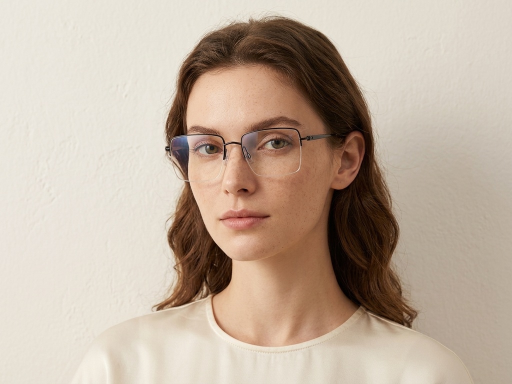 BS2012-3359_Black_Semi-rimless_Metal_Glasses-tryon_female