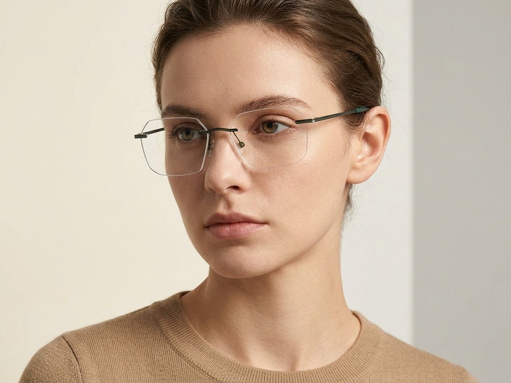 BS2012-3364_Green_Invisible_Metal_Glasses-tryon_female