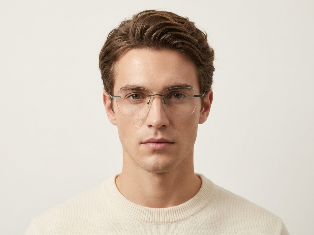 BS2012-3369_Green_Invisible_Metal_Glasses-tryon_male
