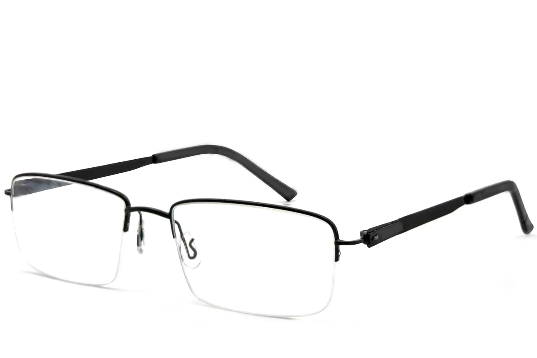 BS2012-3371_Black_Semi-rimless_Metal_Glasses_corner