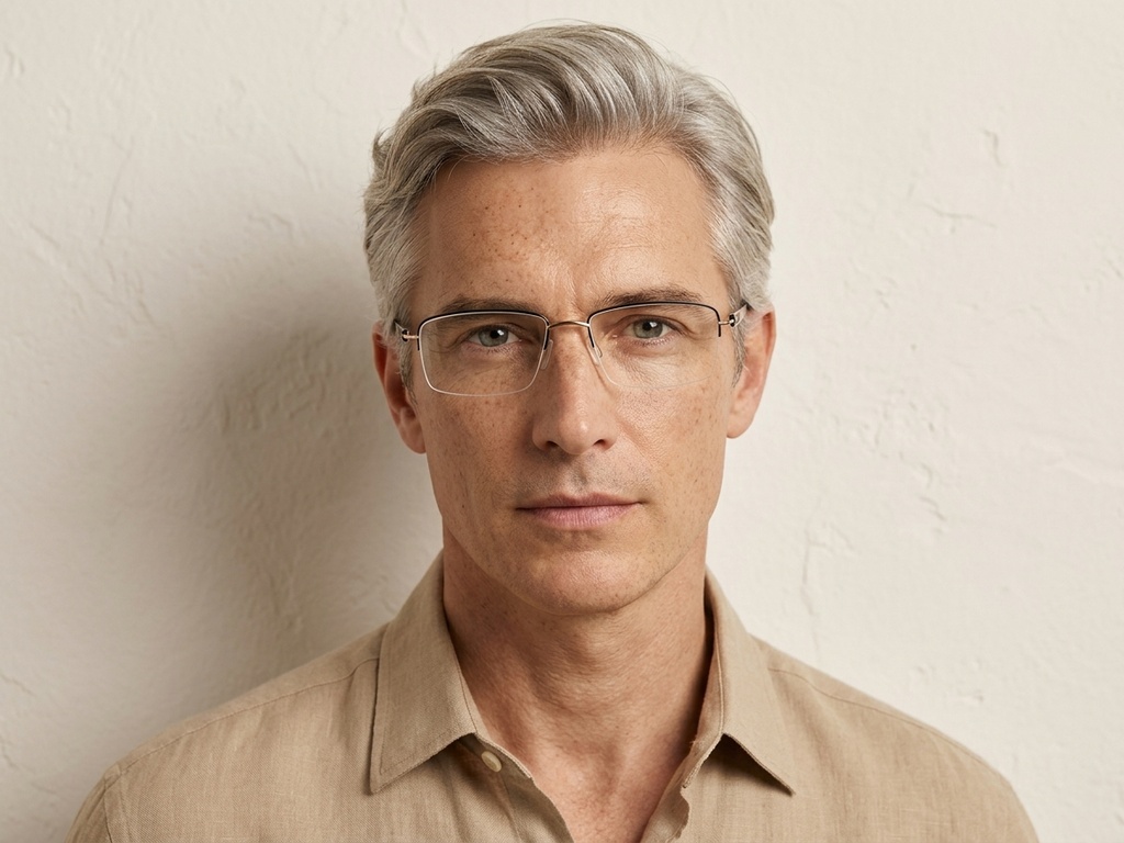 BS2012-3372_Black_Semi-rimless_Metal_Glasses-tryon_male