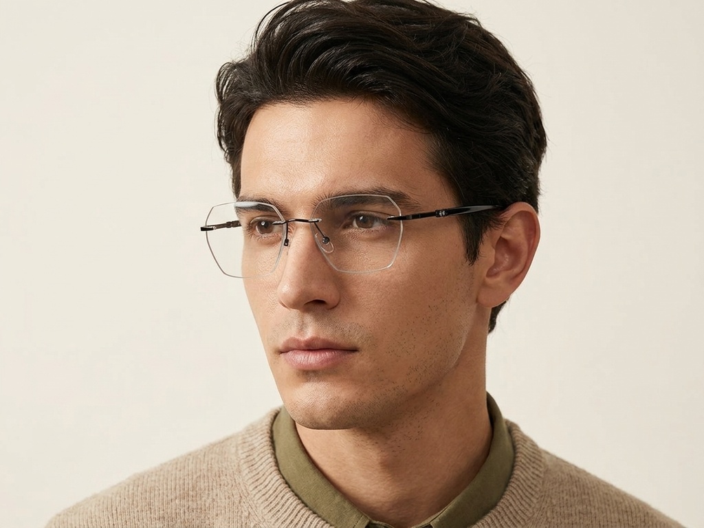 BS2012-3390_Black_Invisible_Metal_Glasses-tryon_male