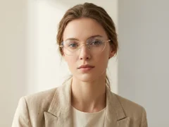 BS2012-3393_Golden_Invisible_Metal_Glasses-tryon_female