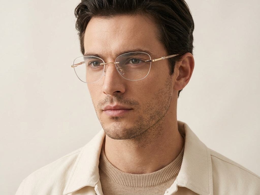 BS2012-3393_Golden_Invisible_Metal_Glasses-tryon_male