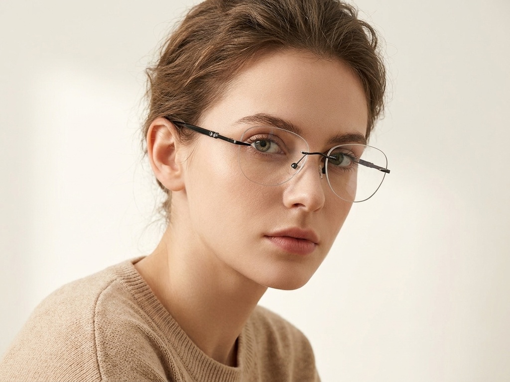 BS2012-3395_Black_Invisible_Metal_Glasses-tryon_female