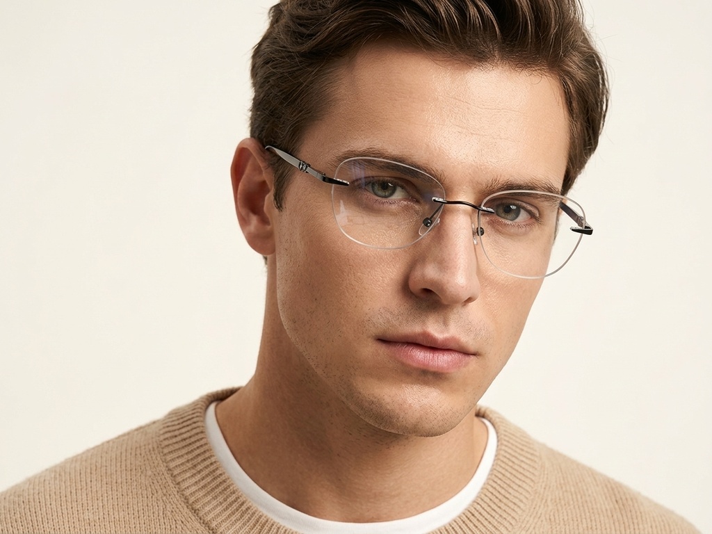 BS2012-3395_Black_Invisible_Metal_Glasses-tryon_male